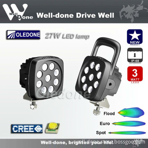 9-32V 4" 27W LED Work Light for Mining Trucks (WD-9L28)